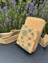 Listonoszka crossbody z paskiem FLORES korkowa 8p - 6