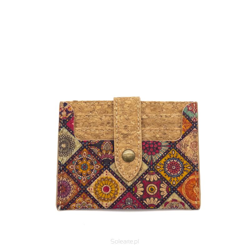 Portfel FOLK slim FIT korkowy 7p