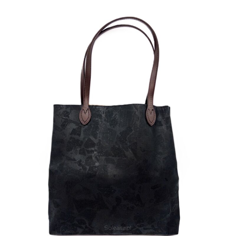 Torba shopperka CLASSIC korkowa czarna 2p