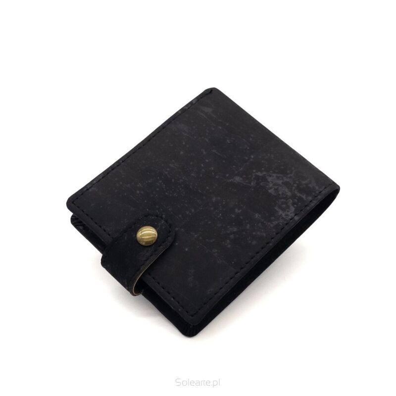 Portfel CLASSIC męski korkowy CZERŃ 11p