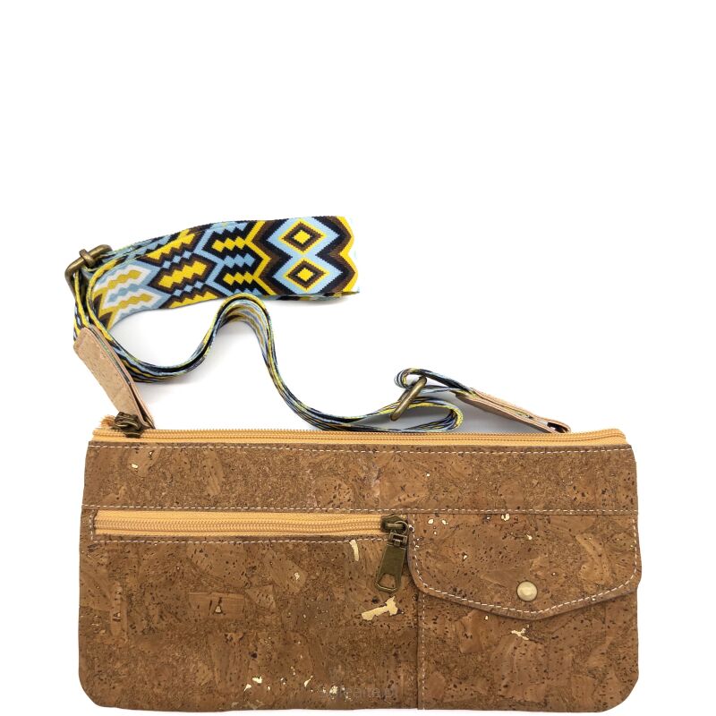 Torebka bagietka crossbody z paskiem CLASSIC korkowa 3p