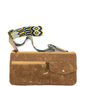 Torebka bagietka crossbody z paskiem CLASSIC korkowa 3p