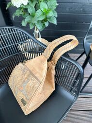 Plecak crossbody 2 w 1 MARMORE korkowy 5p - 5