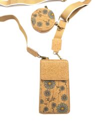 Listonoszka crossbody z paskiem FLORES korkowa 12p - 4