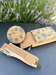 Listonoszka crossbody z paskiem FLORES korkowa 12p - 5